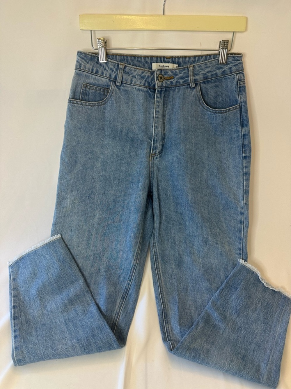 Daphnea Paris Size M Jeans  High Rise Med Wash Raw Hem